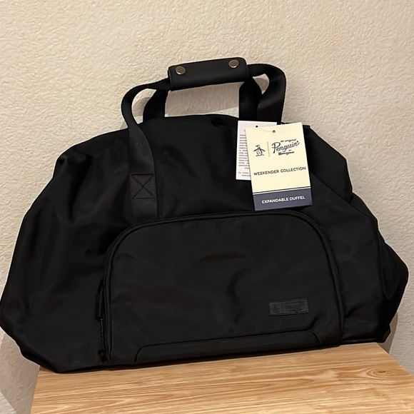 Penguin Black Weekender Collection Expandable Duffel Bag - Picture 1 of 12